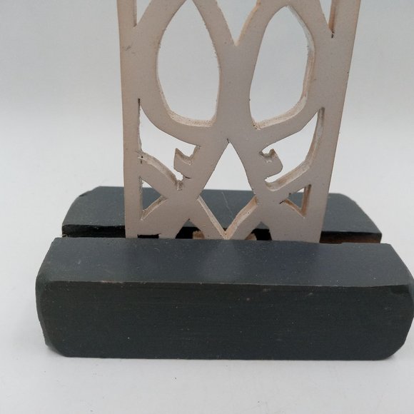 Jesus Cross Folk Art Sculpture Scrollwork Handmade Christian Easter OOAK Vintage - Picture 3 of 14